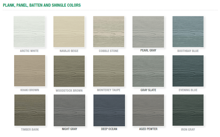 James Hardie Siding Colours