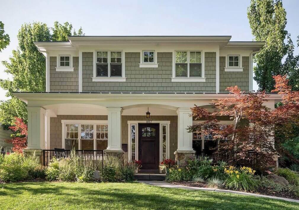 James Hardie Straight Edge Shingles in Monterey Taupe Exterior home siding - installation cost of James Hardie, cedar, vinyl siding in Columbus, Ohio