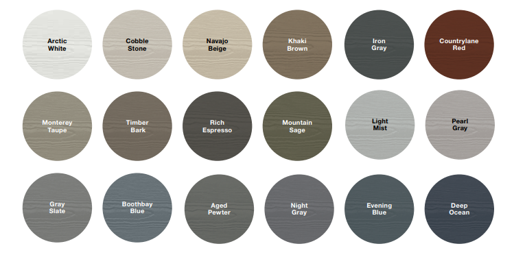 Colour palette for James Hardie Siding in Columbus, OH Colour palette for James Hardie Siding in Columbus, OH