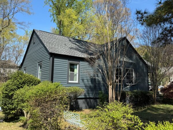Completed residential vinyl siding replacement