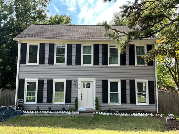 Home exterior renovation with new vinyl siding