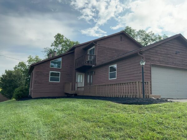 Vinyl exterior siding project before and after