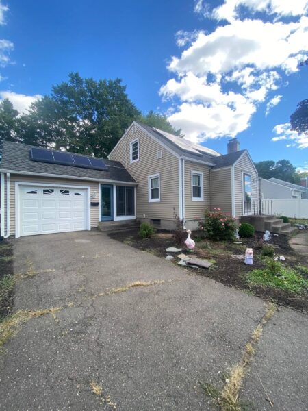 Completed residential siding replacement