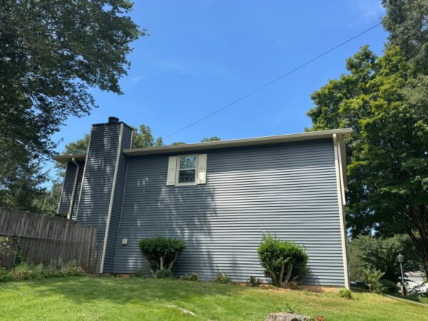 Completed vinyl residential siding replacement