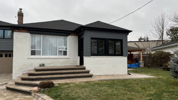 Wood to JH plank Cedarmill - Night Gray Siding