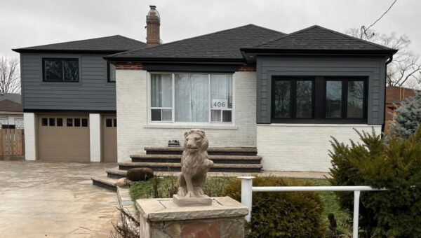 Wood to JH plank Cedarmill - Night Gray Siding