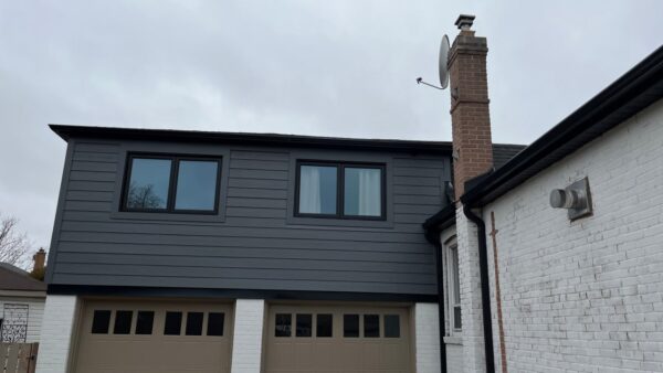 Wood to JH plank Cedarmill - Night Gray Siding