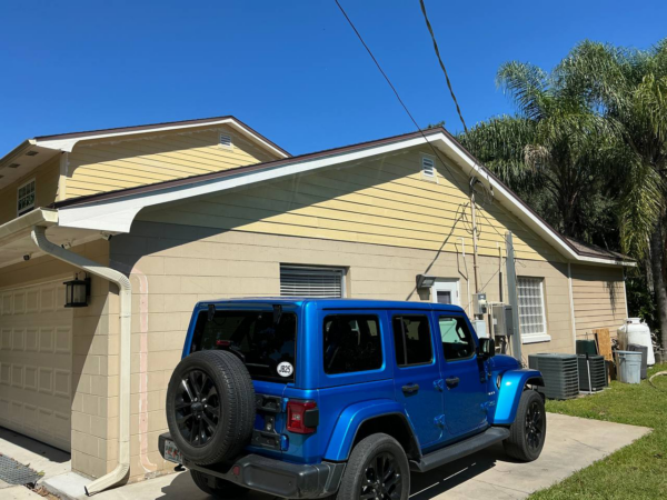 House renovation featuring new siding materials