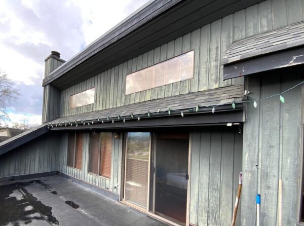 Exterior upgrade with new board and batten siding installed