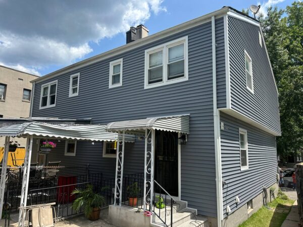 Completed residential vinyl siding replacement