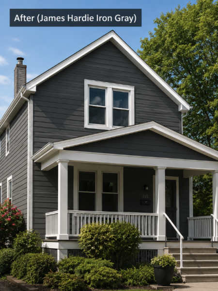 Chicago home with new fiber cement siding, showing clean exterior siding installation and modern curb appeal